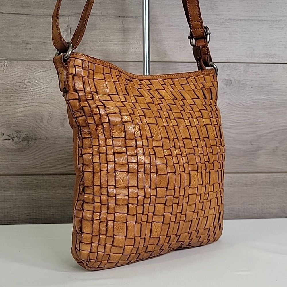 Vilenca Holland for Anthroplogie Brown Woven Leather Crossbody Shoulder Bag - Picture 3 of 12